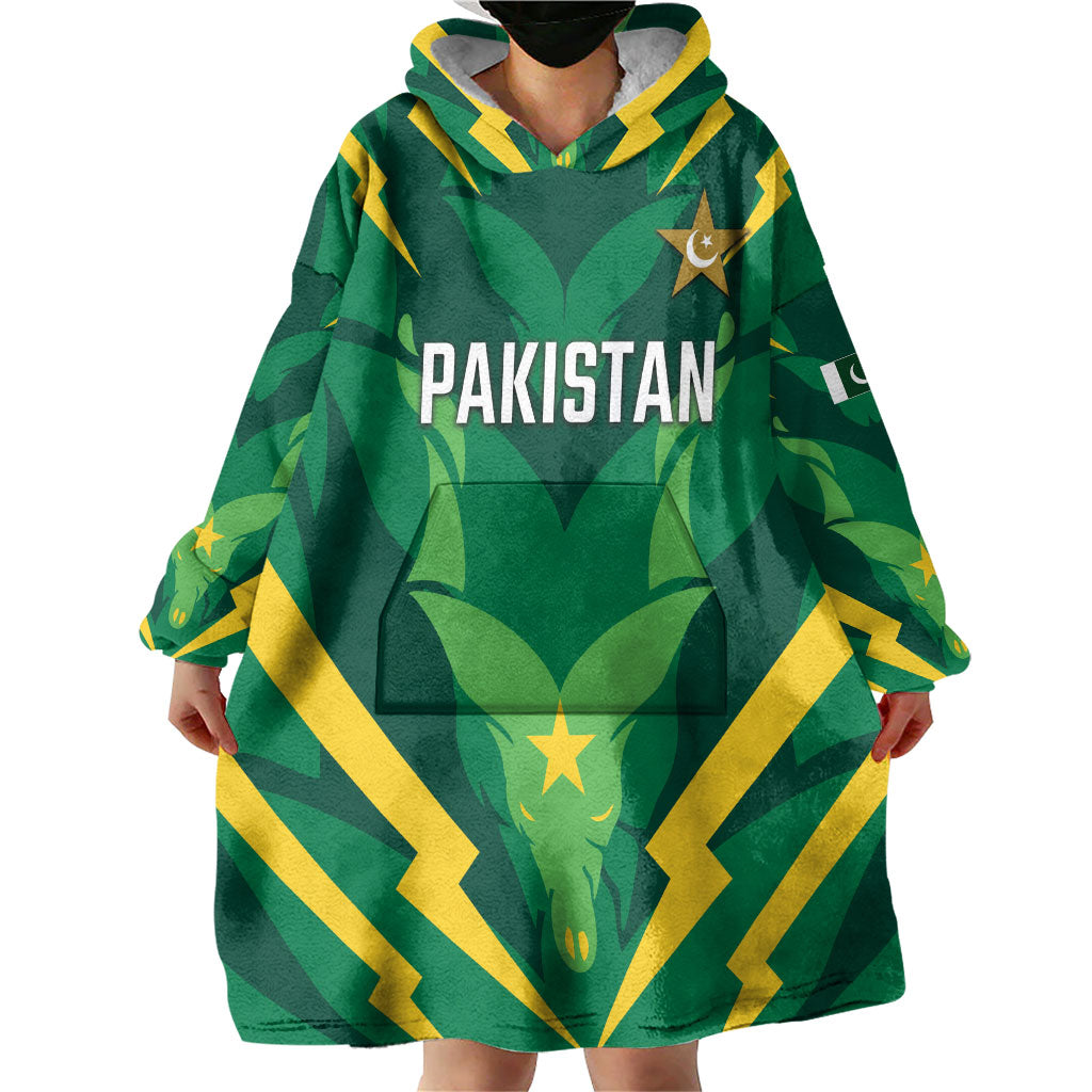 Custom Pakistan Cricket Wearable Blanket Hoodie Markhor Spirit