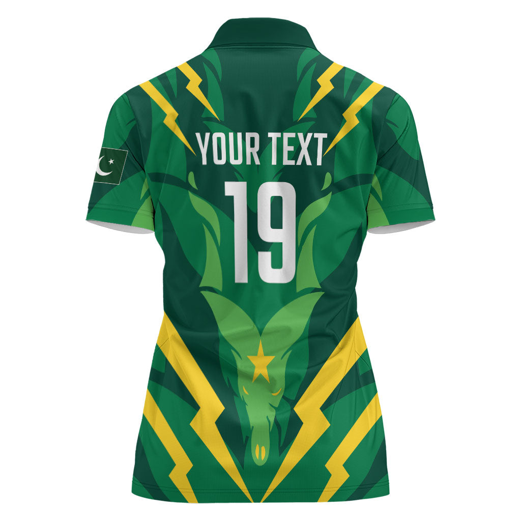 Custom Pakistan Cricket Women Polo Shirt Markhor Spirit