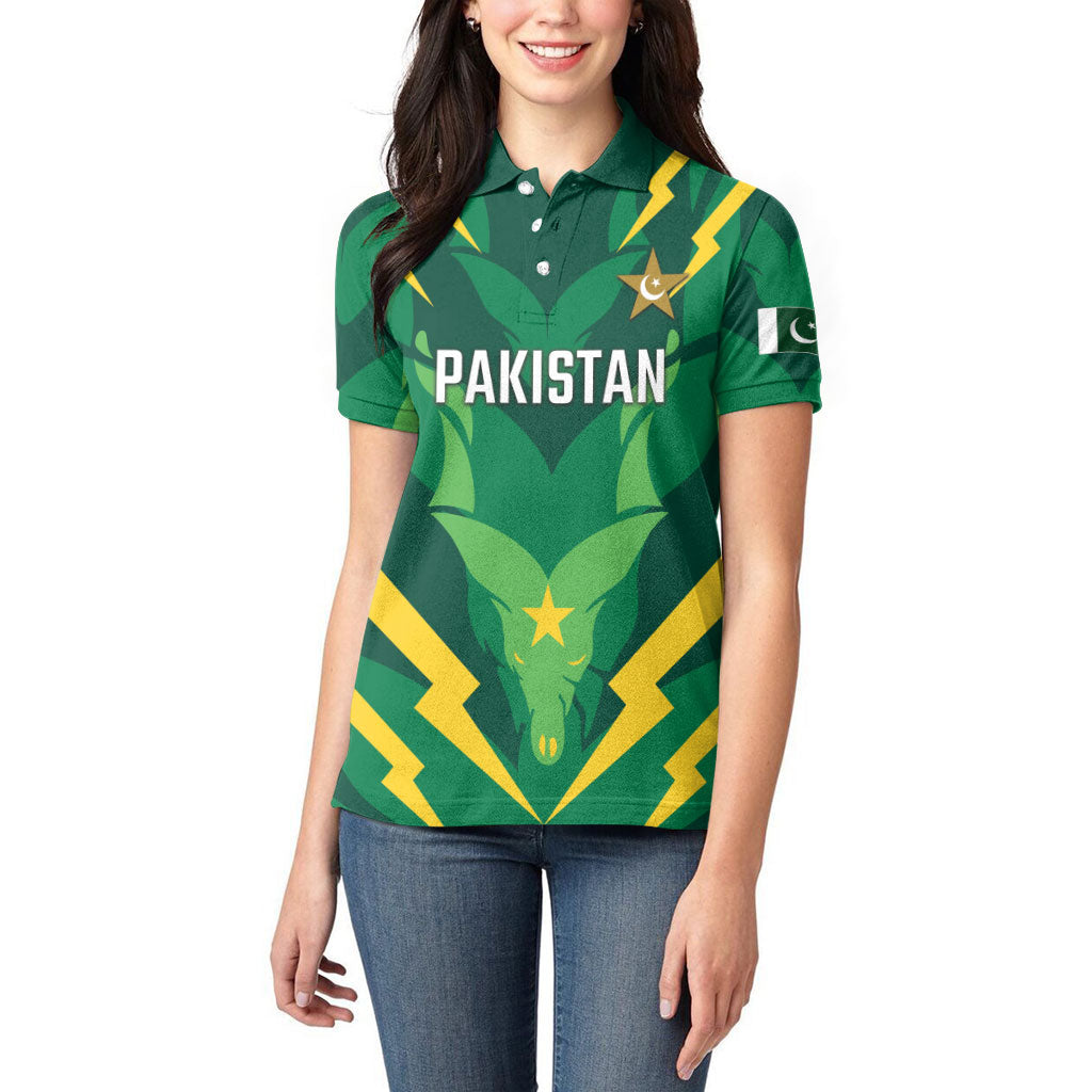 Custom Pakistan Cricket Women Polo Shirt Markhor Spirit