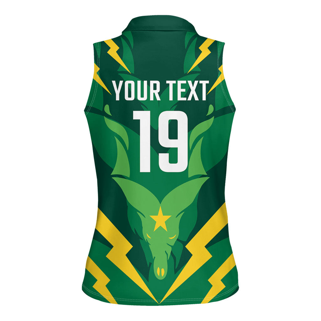 Custom Pakistan Cricket Women Sleeveless Polo Shirt Markhor Spirit