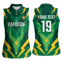 Custom Pakistan Cricket Women Sleeveless Polo Shirt Markhor Spirit