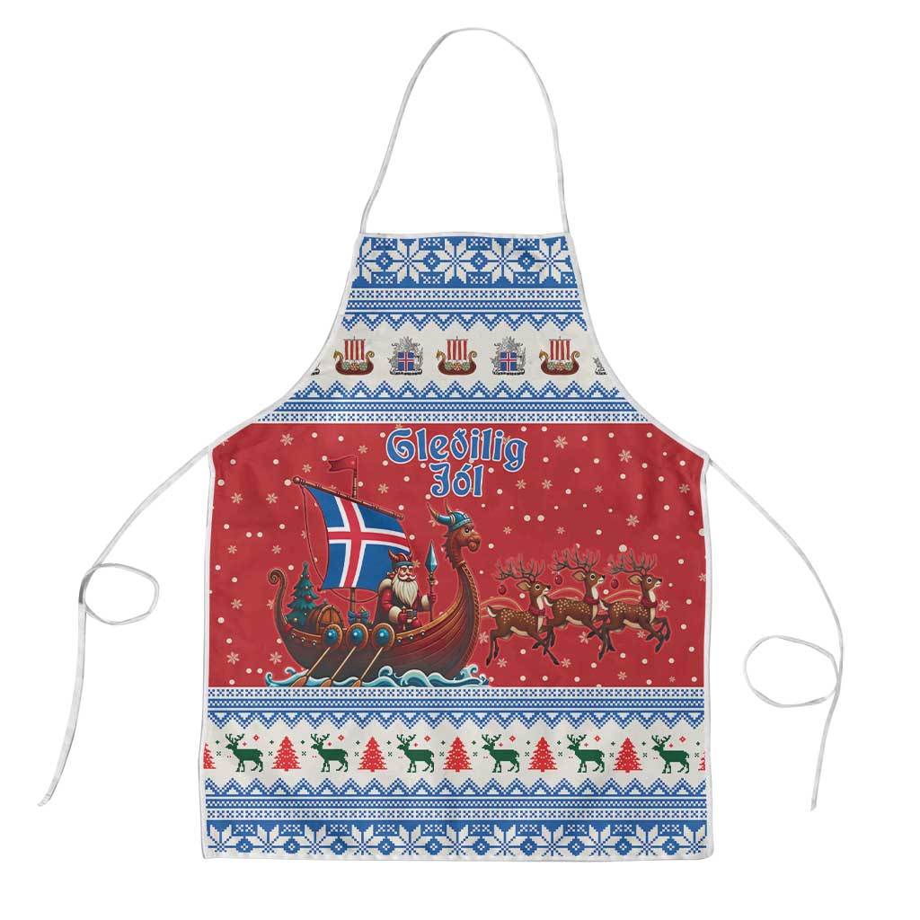 Iceland Viking Santa Christmas Apron Funny Reindeer Norse Xmas - Wonder Print Shop