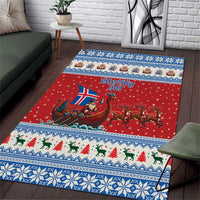 Iceland Viking Santa Christmas Area Rug Funny Reindeer Norse Xmas - Wonder Print Shop
