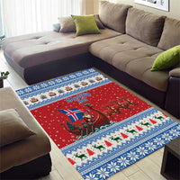 Iceland Viking Santa Christmas Area Rug Funny Reindeer Norse Xmas - Wonder Print Shop