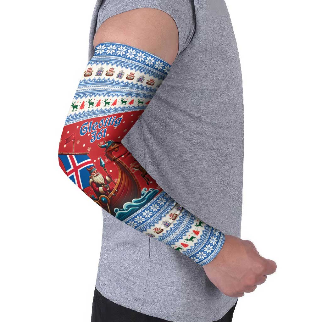 Iceland Viking Santa Christmas Arm Sleeves Funny Reindeer Norse Xmas - Wonder Print Shop