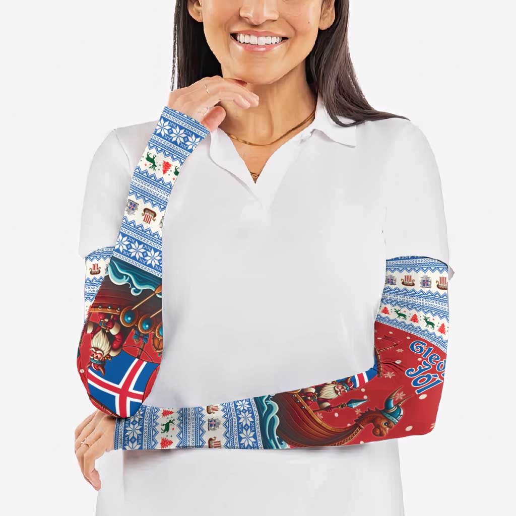 Iceland Viking Santa Christmas Arm Sleeves Funny Reindeer Norse Xmas - Wonder Print Shop