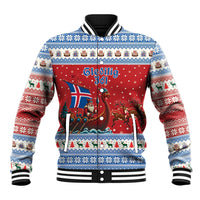 Iceland Viking Santa Christmas Baseball Jacket Funny Reindeer Norse Xmas - Wonder Print Shop