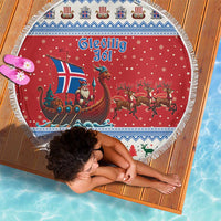 Iceland Viking Santa Christmas Beach Blanket Funny Reindeer Norse Xmas - Wonder Print Shop