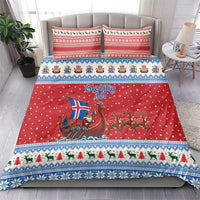 Iceland Viking Santa Christmas Bedding Set Funny Reindeer Norse Xmas - Wonder Print Shop