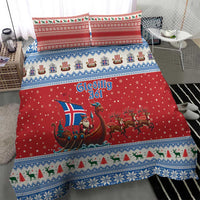 Iceland Viking Santa Christmas Bedding Set Funny Reindeer Norse Xmas - Wonder Print Shop