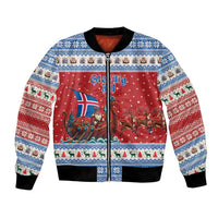 Iceland Viking Santa Christmas Bomber Jacket Funny Reindeer Norse Xmas - Wonder Print Shop