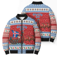 Iceland Viking Santa Christmas Bomber Puffer Jacket Funny Reindeer Norse Xmas - Wonder Print Shop
