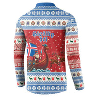 Iceland Viking Santa Christmas Button Sweatshirt Funny Reindeer Norse Xmas - Wonder Print Shop
