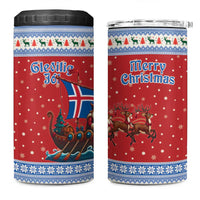 Iceland Viking Santa Christmas 4 in 1 Can Cooler Tumbler Funny Reindeer Norse Xmas - Wonder Print Shop
