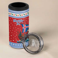 Iceland Viking Santa Christmas 4 in 1 Can Cooler Tumbler Funny Reindeer Norse Xmas - Wonder Print Shop