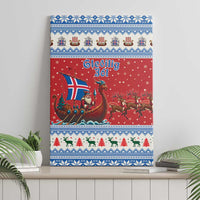 Iceland Viking Santa Christmas Canvas Wall Art Funny Reindeer Norse Xmas - Wonder Print Shop