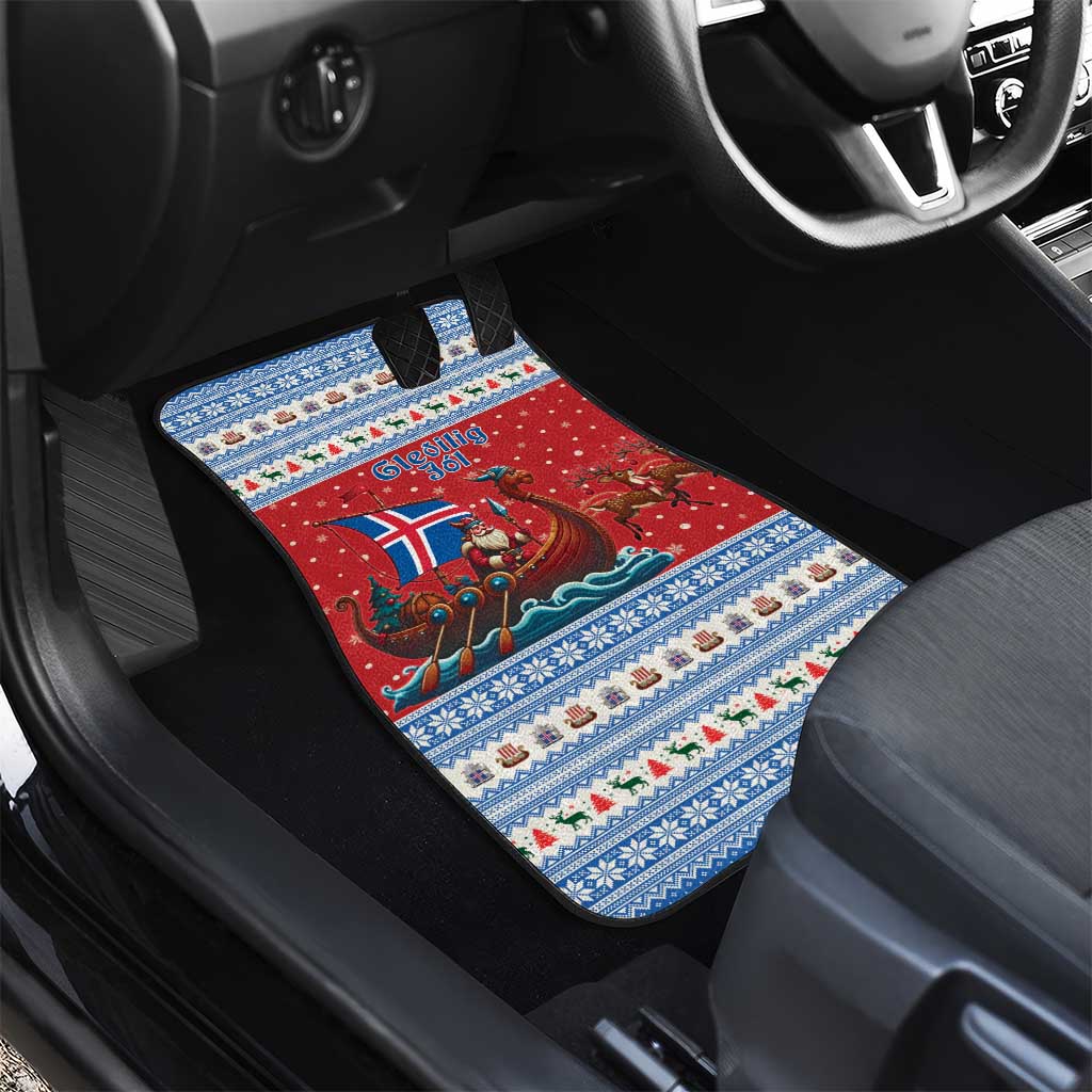 Iceland Viking Santa Christmas Car Mats Funny Reindeer Norse Xmas - Wonder Print Shop