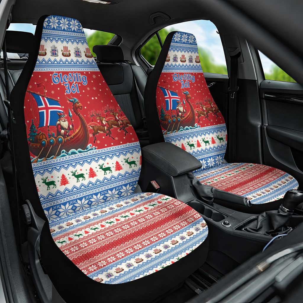 Iceland Viking Santa Christmas Car Seat Cover Funny Reindeer Norse Xmas - Wonder Print Shop