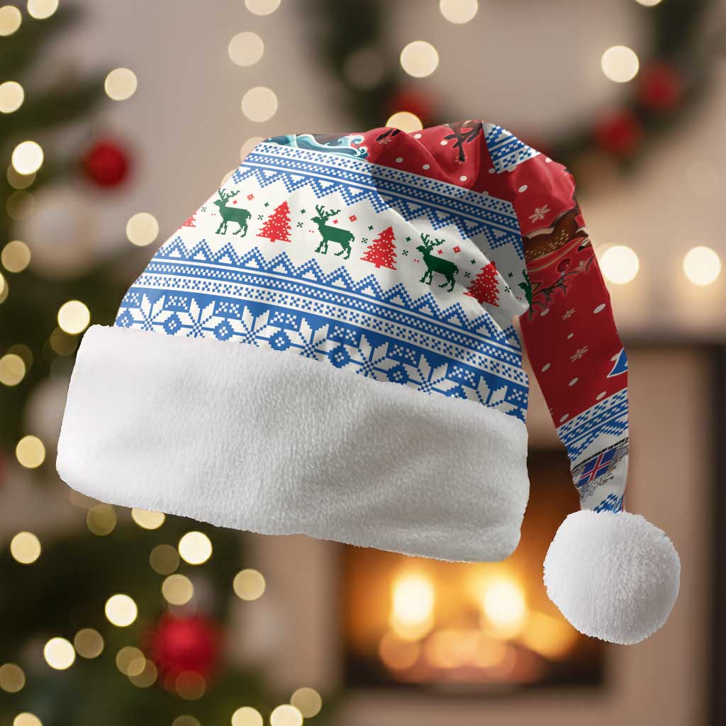 Iceland Viking Santa Christmas Santa Hat Funny Reindeer Norse Xmas - Wonder Print Shop