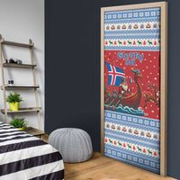 Iceland Viking Santa Christmas Door Cover Funny Reindeer Norse Xmas - Wonder Print Shop