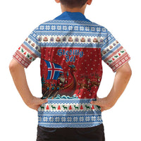Iceland Viking Santa Christmas Family Matching Long Sleeve Bodycon Dress and Hawaiian Shirt Funny Reindeer Norse Xmas - Wonder Print Shop
