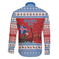 Iceland Viking Santa Christmas Family Matching Off The Shoulder Long Sleeve Dress and Hawaiian Shirt Funny Reindeer Norse Xmas - Wonder Print Shop