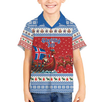 Iceland Viking Santa Christmas Family Matching Off The Shoulder Long Sleeve Dress and Hawaiian Shirt Funny Reindeer Norse Xmas - Wonder Print Shop