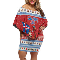 Iceland Viking Santa Christmas Family Matching Off Shoulder Short Dress and Hawaiian Shirt Funny Reindeer Norse Xmas - Wonder Print Shop