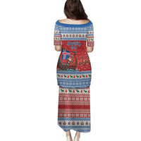 Iceland Viking Santa Christmas Family Matching Puletasi and Hawaiian Shirt Funny Reindeer Norse Xmas - Wonder Print Shop