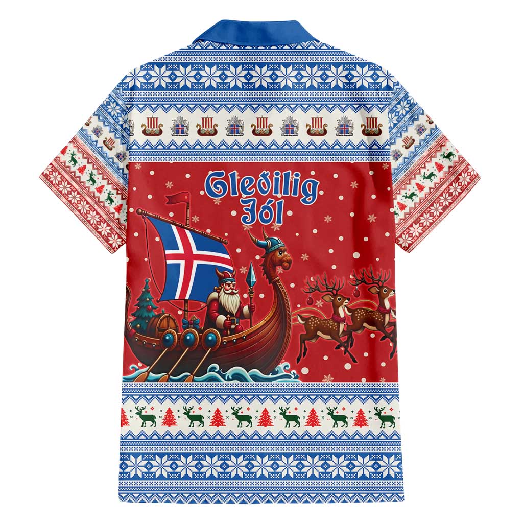 Iceland Viking Santa Christmas Family Matching Short Sleeve Bodycon Dress and Hawaiian Shirt Funny Reindeer Norse Xmas - Wonder Print Shop