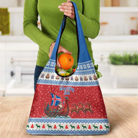 Iceland Viking Santa Christmas Grocery Bag Funny Reindeer Norse Xmas - Wonder Print Shop