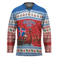 Iceland Viking Santa Christmas Hockey Jersey Funny Reindeer Norse Xmas - Wonder Print Shop