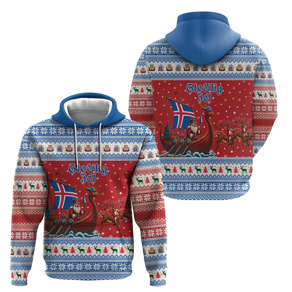 Iceland Viking Santa Christmas Hoodie Funny Reindeer Norse Xmas - Wonder Print Shop
