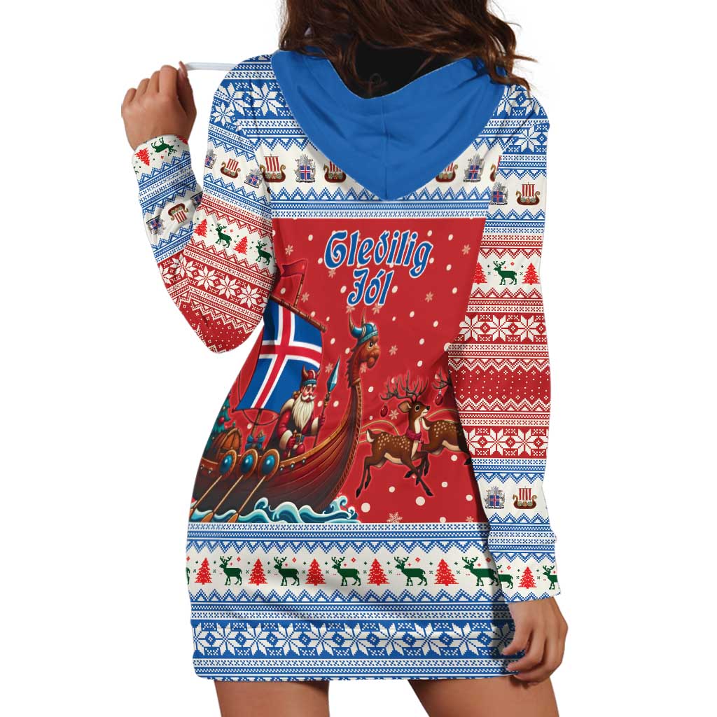 Iceland Viking Santa Christmas Hoodie Dress Funny Reindeer Norse Xmas - Wonder Print Shop