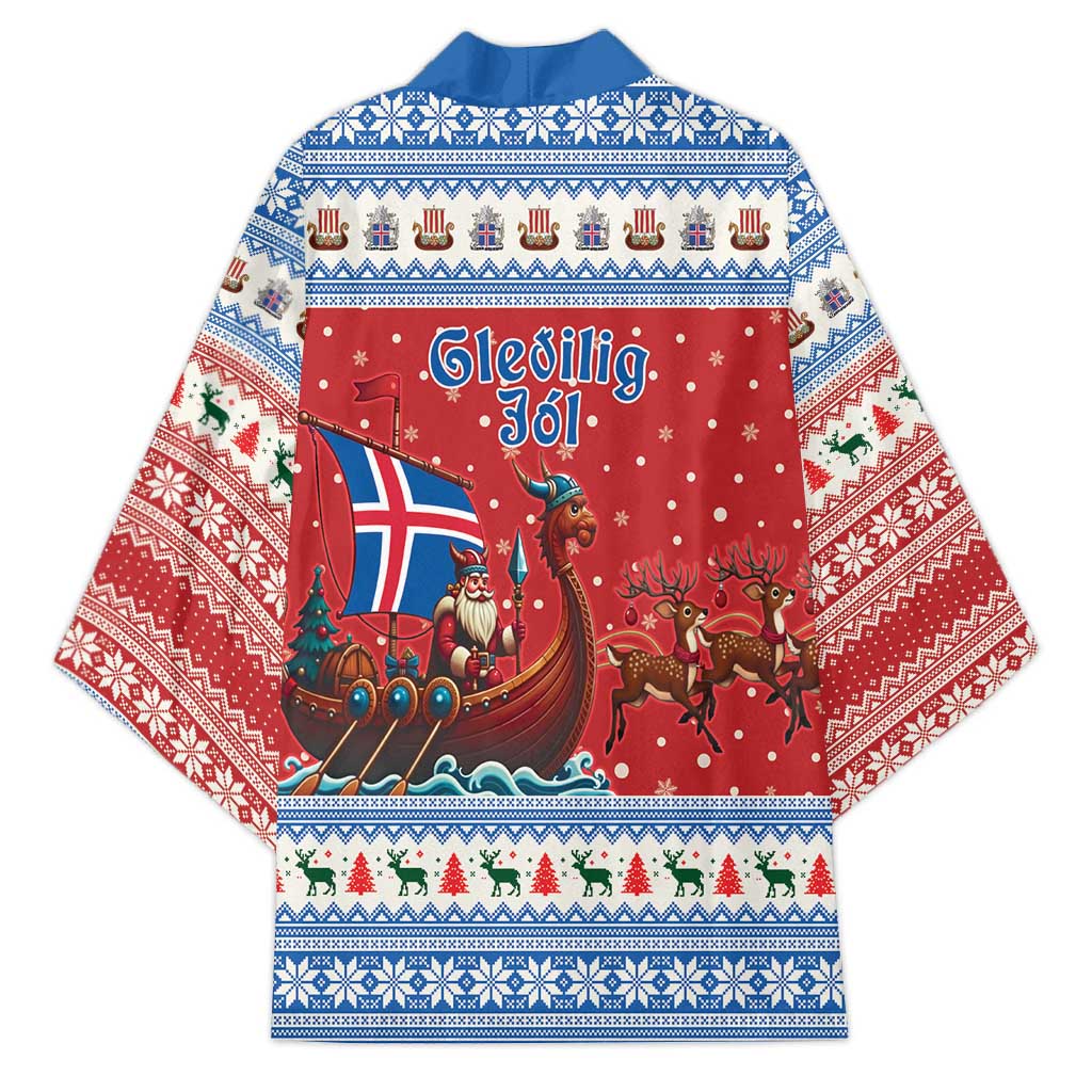 Iceland Viking Santa Christmas Kimono Funny Reindeer Norse Xmas - Wonder Print Shop