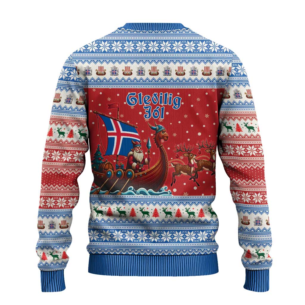 Iceland Viking Santa Christmas Ugly Christmas Sweater Funny Reindeer Norse Xmas - Wonder Print Shop