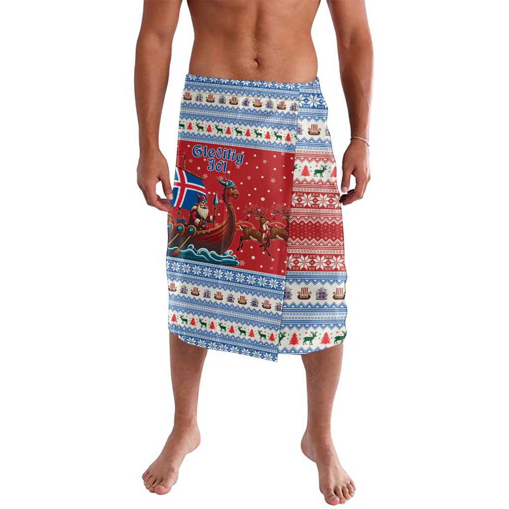 Iceland Viking Santa Christmas Lavalava Funny Reindeer Norse Xmas - Wonder Print Shop