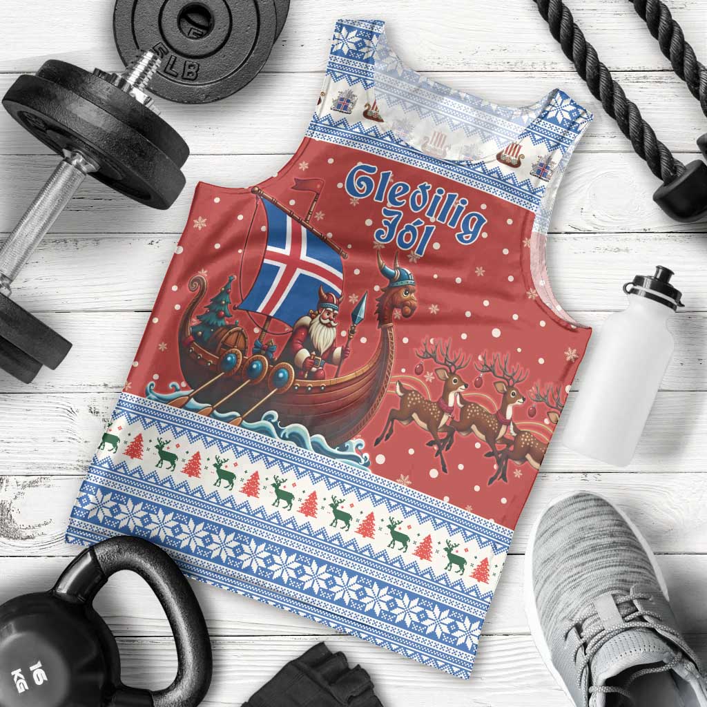 Iceland Viking Santa Christmas Men Tank Top Funny Reindeer Norse Xmas - Wonder Print Shop