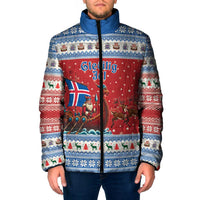 Iceland Viking Santa Christmas Padded Jacket Funny Reindeer Norse Xmas - Wonder Print Shop
