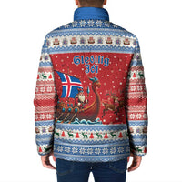 Iceland Viking Santa Christmas Padded Jacket Funny Reindeer Norse Xmas - Wonder Print Shop