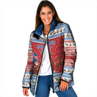 Iceland Viking Santa Christmas Padded Jacket Funny Reindeer Norse Xmas - Wonder Print Shop