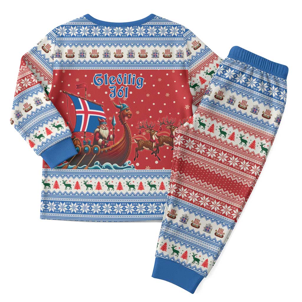Iceland Viking Santa Christmas Pajama Set Funny Reindeer Norse Xmas - Wonder Print Shop