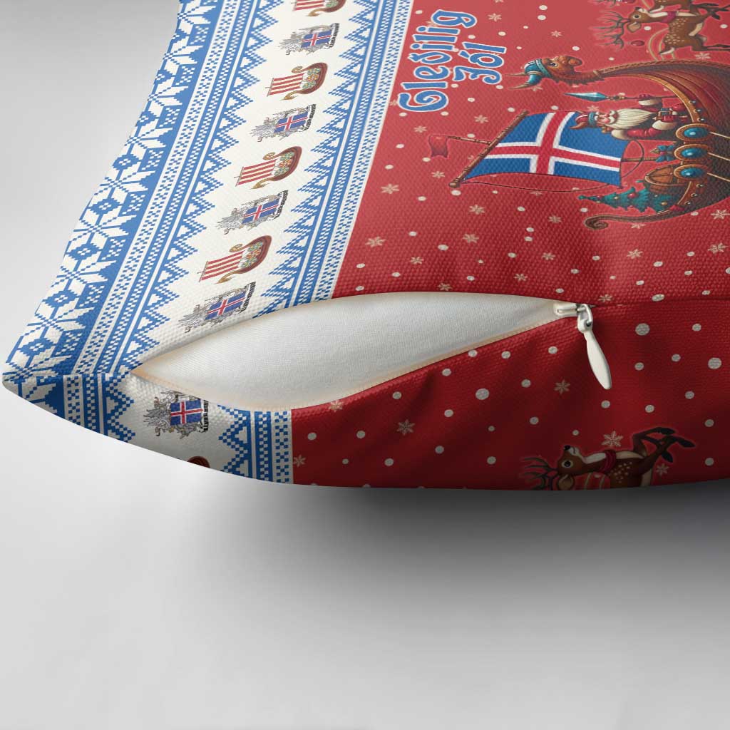 Iceland Viking Santa Christmas Pillow Cover Funny Reindeer Norse Xmas - Wonder Print Shop