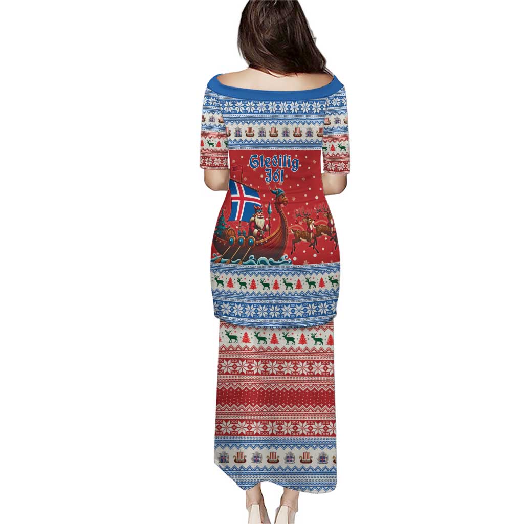 Iceland Viking Santa Christmas Puletasi Funny Reindeer Norse Xmas - Wonder Print Shop