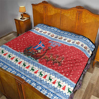 Iceland Viking Santa Christmas Quilt Funny Reindeer Norse Xmas - Wonder Print Shop