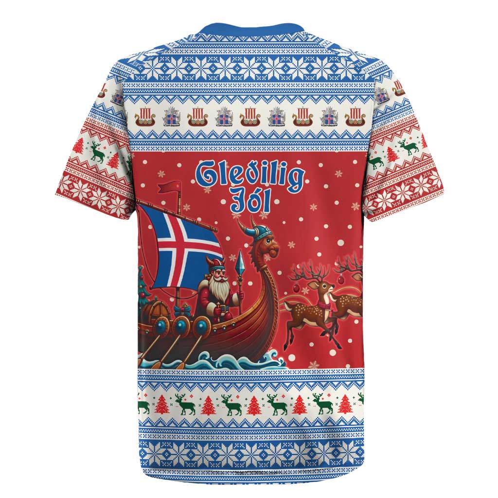 Iceland Viking Santa Christmas Rugby Jersey Funny Reindeer Norse Xmas - Wonder Print Shop
