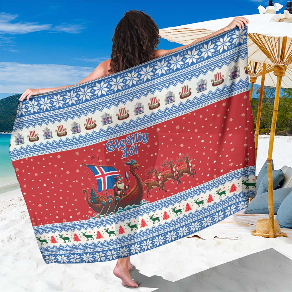 Iceland Viking Santa Christmas Sarong Funny Reindeer Norse Xmas - Wonder Print Shop