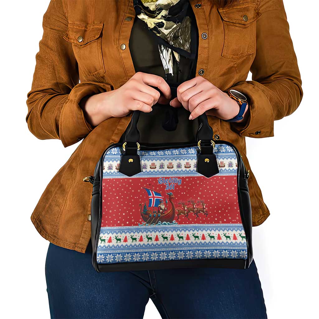 Iceland Viking Santa Christmas Shoulder Handbag Funny Reindeer Norse Xmas - Wonder Print Shop