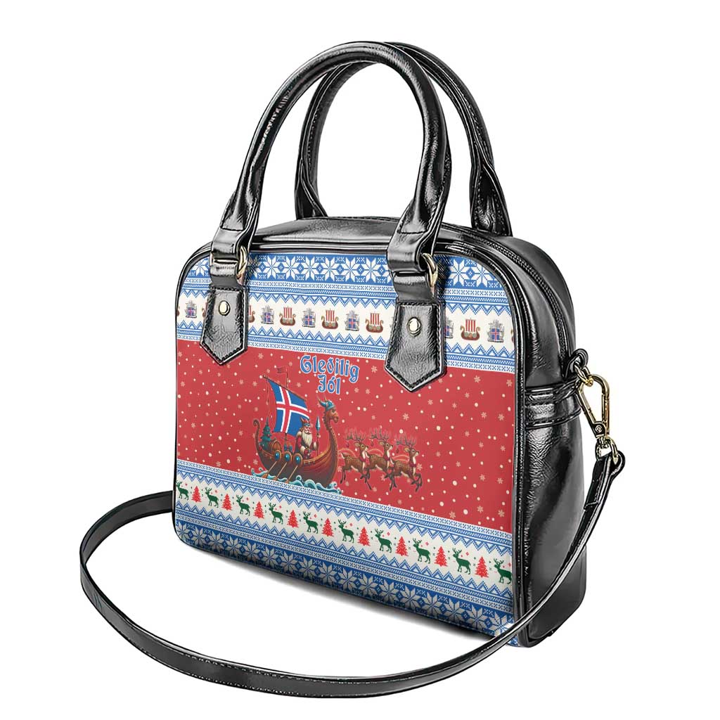 Iceland Viking Santa Christmas Shoulder Handbag Funny Reindeer Norse Xmas - Wonder Print Shop