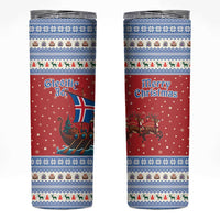 Iceland Viking Santa Christmas Skinny Tumbler Funny Reindeer Norse Xmas - Wonder Print Shop
